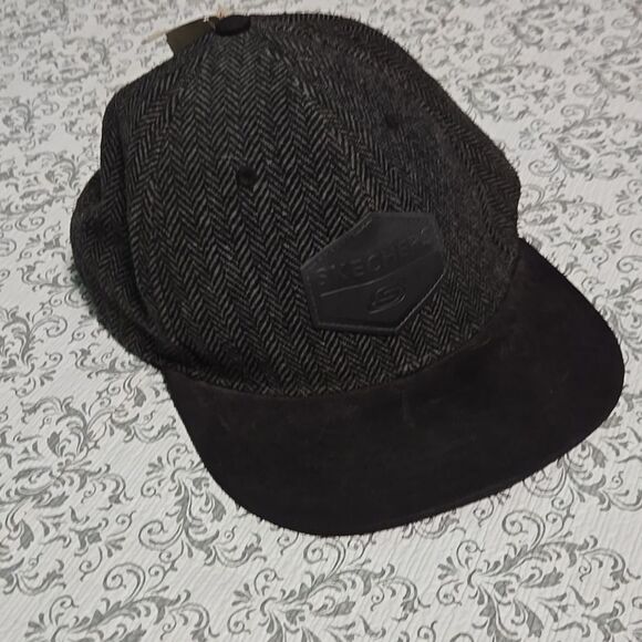 Sketchers Vintage Y2K Skater Gray Wool Twill Hat Snapback Cap - Picture 2 of 9